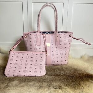 MCM Pink Tote and Pouch Set